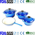 4PCS Enamel Cast Iron Cookware Set LFGB Factory China